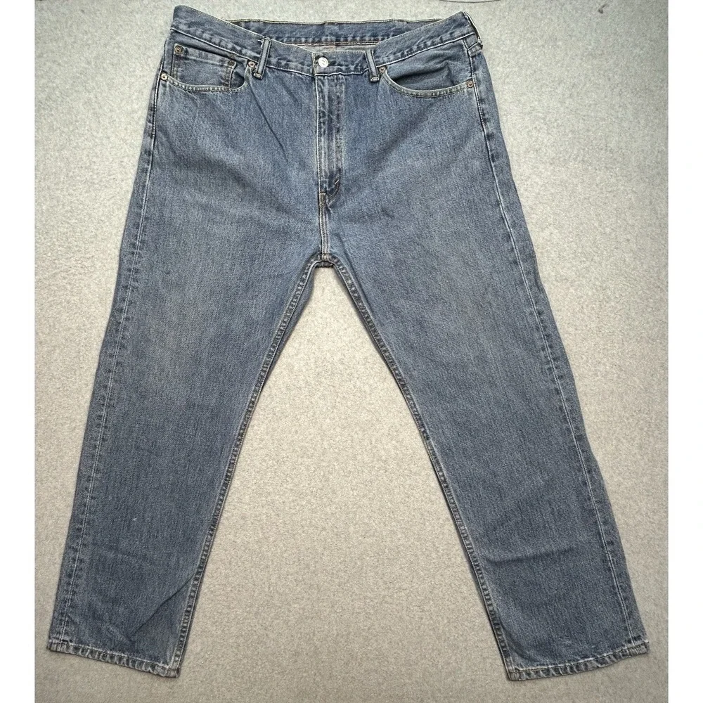 Levi 505 Regular Fit Jeans Sz 40x30 Mens Blue‎ Grunge Straight Leg Denim Pants